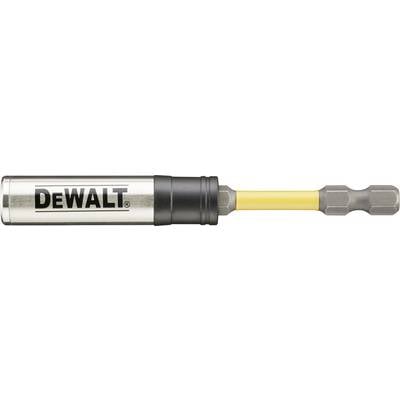 Ein DeWALT Steckschlüsseladapter mit gelbem Einsatz und Metallgehäuse, geeignet für Schraubendreher zur Befestigung von Schrauben.