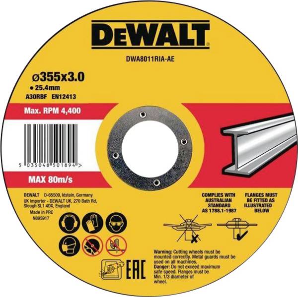 DEWALT DWA8011RIA-AE DWA8011RIA-AE Trennscheibe 355 mm 1 St. Metall, Edelstahl, Eisen