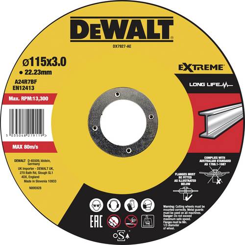 DEWALT DX7927-AE DX7927-AE Trennscheibe 115 mm 1 St. Metall, Edelstahl, Eisen