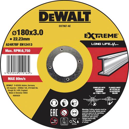 DEWALT DX7967-AE DX7967-AE Trennscheibe 180 mm 1 St. Metall, Edelstahl, Eisen