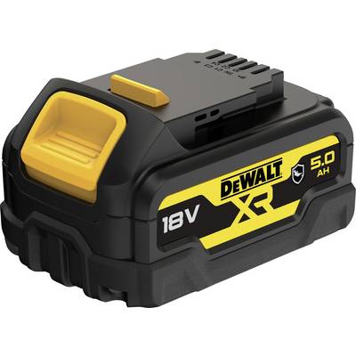 Ein DeWalt XR Lithium-Ionen-Akku mit 18 Volt und 5,0 Ah Kapazität. Hauptsächlich in Elektrowerkzeugen verwendet.