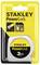 Verpackung eines Stanley PowerLock Maßbandes, 3 Meter Länge, mit gelbem Hintergrund und Abbildungen zur doppelten Hakenfunktion.