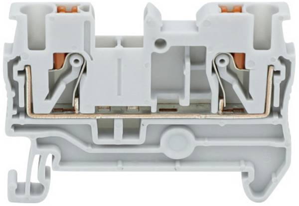 TRU COMPONENTS TC-JPT6 Grey Durchgangsklemme 8.2 mm Schnellanschluss Polzahl: 2 0.5 mm² 6 mm² Grau 1 St.