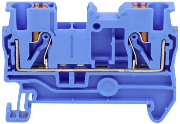 TRU COMPONENTS TC-JPT2.5 Blue Durchgangsklemme 5.2 mm Schnellanschluss Polzahl: 2 0.2 mm² 2.5 mm²  Blue 1 St.