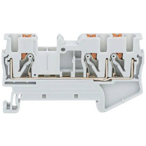 TRU COMPONENTS TC-JPT4-TW Grey Durchgangsklemme 6.2 mm Schnellanschluss 0.2 mm² 4 mm² Grau 1 St.