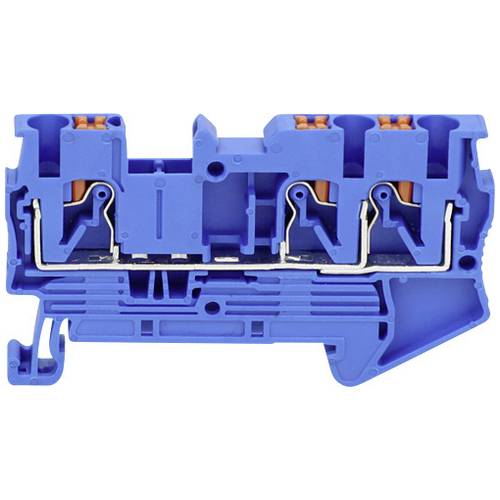 TRU COMPONENTS TC-JPT4-TW Blue Durchgangsklemme 6.2 mm Schnellanschluss 0.2 mm² 4 mm² Blau 1 St.