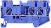 TRU COMPONENTS TC-JPT2.5-TW Blue Durchgangsklemme 5.2 mm Schnellanschluss Polzahl: 3 0.2 mm² 2.5 mm² Blau 1 St.