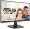 Ein ASUS-Monitor zeigt ein Bild mit zwei Kindern in einem Klassenzimmer. Auf dem Bildschirm steht 'ASUS EYE CARE+'.