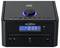 Black Reflexion Stereosystem mit oberem Lautstärkeregler, blauem Digitaldisplay mit Anzeige 0:39, CD-Slot, AUX-Eingang, Kopfhörerbuchse, Netzschalter und USB-Anschluss.