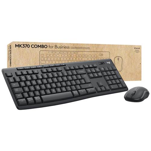 Logitech MK370 Combo for Business Bluetooth® Tastatur, Maus-Set Spritzwassergeschützt, Geräuscharme Tasten Deutsch, QWER...