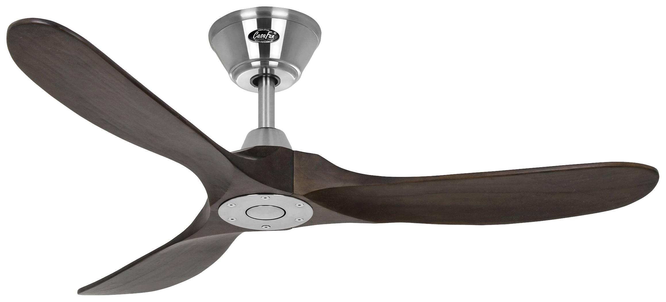 CasaFan ECO GENUINO 122 BN-NB Deckenventilator 11.3 W (Ø x H) 1220 mm x 280 mm Chrom mit Fernbedienung, Winterbetrieb