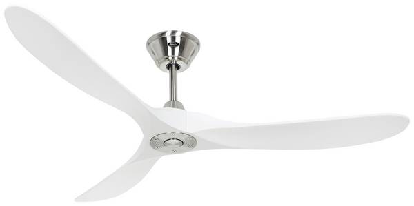 CasaFan ECO GENUINO 152 BN-MW Deckenventilator 16.6 W (Ø x H) 1520 mm x 285 mm Chrom mit Fernbedienung, Winterbetrieb