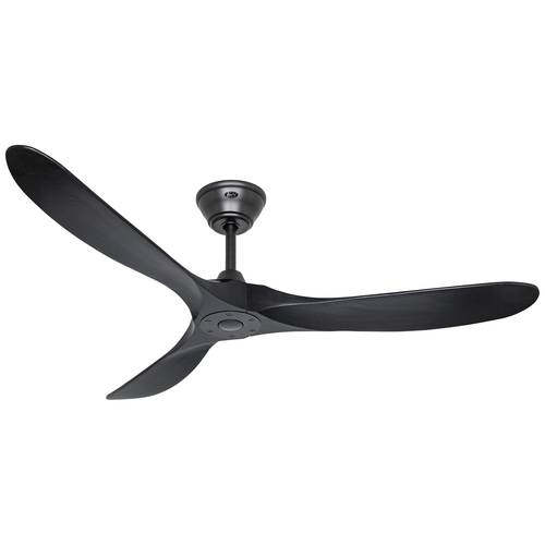 CasaFan ECO GENUINO 152 MS-MS Deckenventilator 16.6 W (Ø x H) 1520 mm x 285 mm Schwarz (matt) mit Fernbedienung, Winterb...
