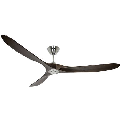 CasaFan ECO GENUINO 180 BN-NB Deckenventilator 30 W (Ø x H) 1800 mm x 290 mm Chrom mit Fernbedienung, Winterbetrieb