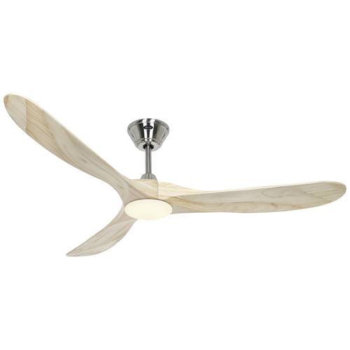 CasaFan ECO GENUINO-L 152 BN-NT Deckenventilator 16.5 W (Ø x H) 1520 mm x 340 mm Chrom mit Fernbedienung, Winterbetrieb