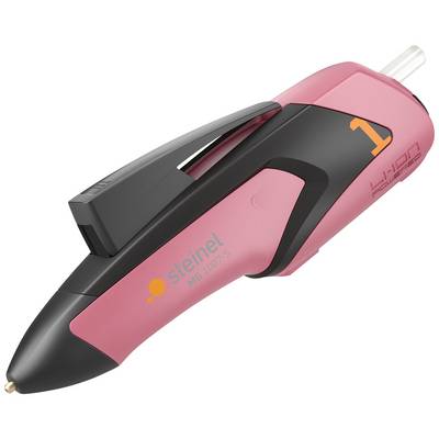 Kleberpistole in pink-schwarz mit ergonomischem Griff, Aufdruck 'steinel' und Modellnummer 'HG 1007 S'.