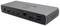 Eine graue Dockingstation mit mehreren Anschlüssen: HDMI, Thunderbolt, Ethernet und USB. Entwickelt für vielseitige Geräteverbindungen.