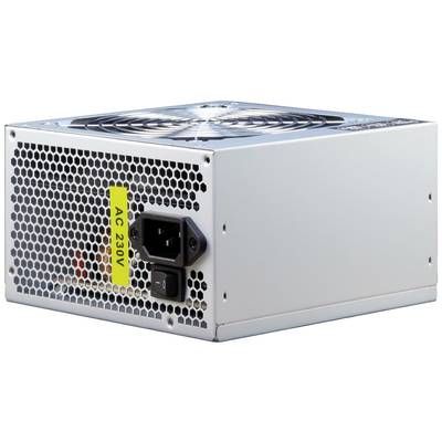 Ein Computer-Netzteil mit Lüfter, gekennzeichnet mit 'AC 230V'.