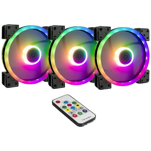 Inter-Tech Argus RS14 PC-Gehäuse-Lüfter Schwarz (B x H x T) 140 x 140 x 25 mm inkl. Fernbedienung, inkl. LED-Beleuchtung