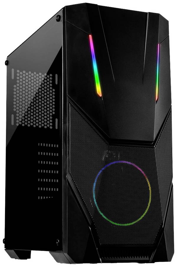 Inter-Tech IT-3303 Hornet Midi - RGB Midi-Tower Gaming-Gehäuse  Schwarz