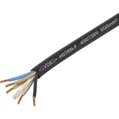 TRU COMPONENTS TC-11594960 Gummischlauchleitung H07RN-F 5 x 6 mm² Schwarz Meterware