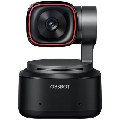 Schwarze, kompakte Webcam mit schwenkbarem Kopf und eingebautem Mikrofon, geeignet für Videoanrufe und Streaming.
