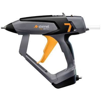 Eine Heißklebepistole mit ergonomischem Griff und Abzug. Auf der Seite befindet sich das Logo 'steinel PRO'.