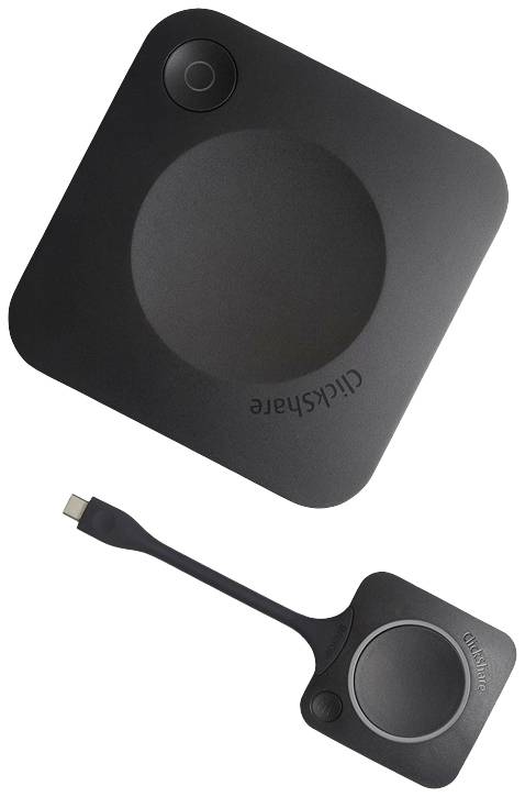 Ein drahtloses Präsentationsgerät mit USB-C-Verbindung. Enthält eine Hauptstation und einen Plug-in-Adapter.