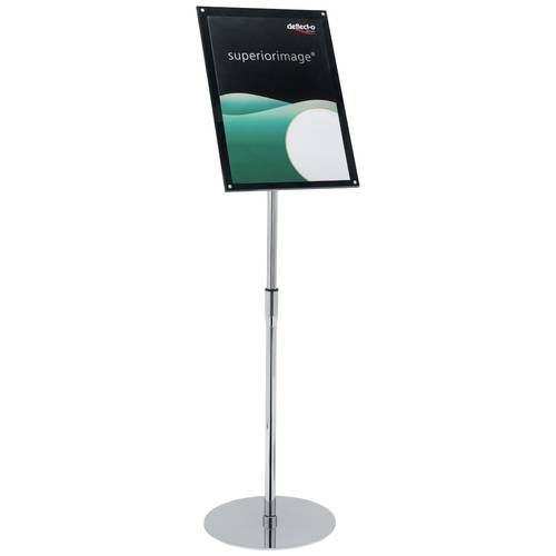 Deflecto 790845 Prospekthalter, Bodenaufsteller Silber, Schwarz DIN A4 Anzahl der Fächer 1 1 St. (B x H x T) 300 x 1240 ...