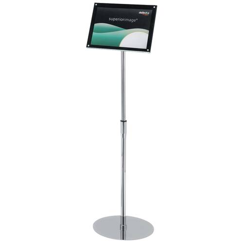 Deflecto 790645 Prospekthalter, Bodenaufsteller Silber, Schwarz DIN A3 Anzahl der Fächer 1 1 St. (B x H x T) 340 x 1280 ...