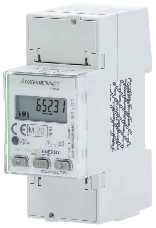Ein digitaler Stromzähler von Gossen Metrawatt zeigt eine Messung von 652.31 kWh an. Das Gerät ist in einem Kunststoffgehäuse verbaut.