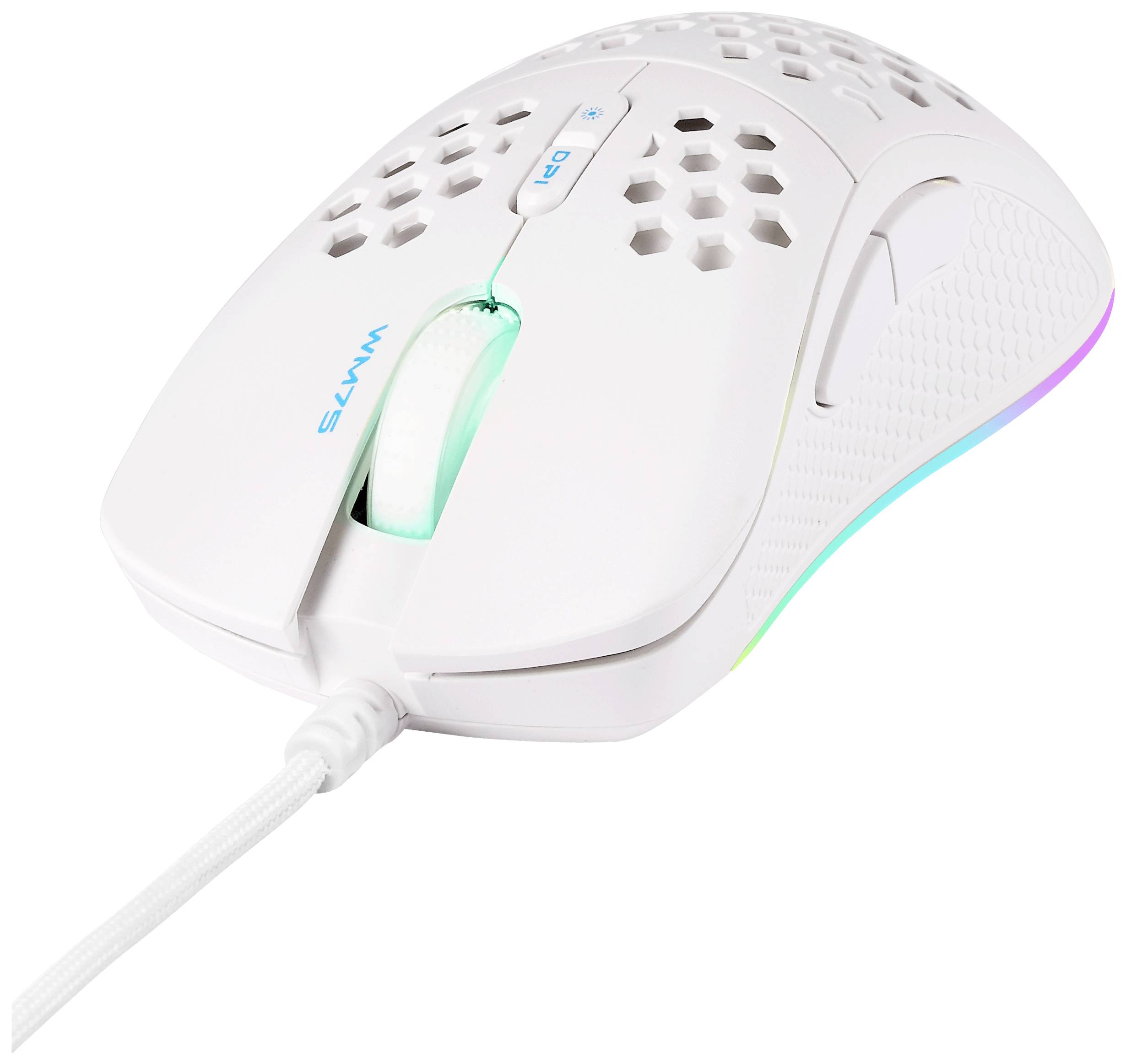 Deltaco WM75 Gaming-Maus USB Optisch Weiß - Maus - Maus - Optisch6.400 dpi - 7-1