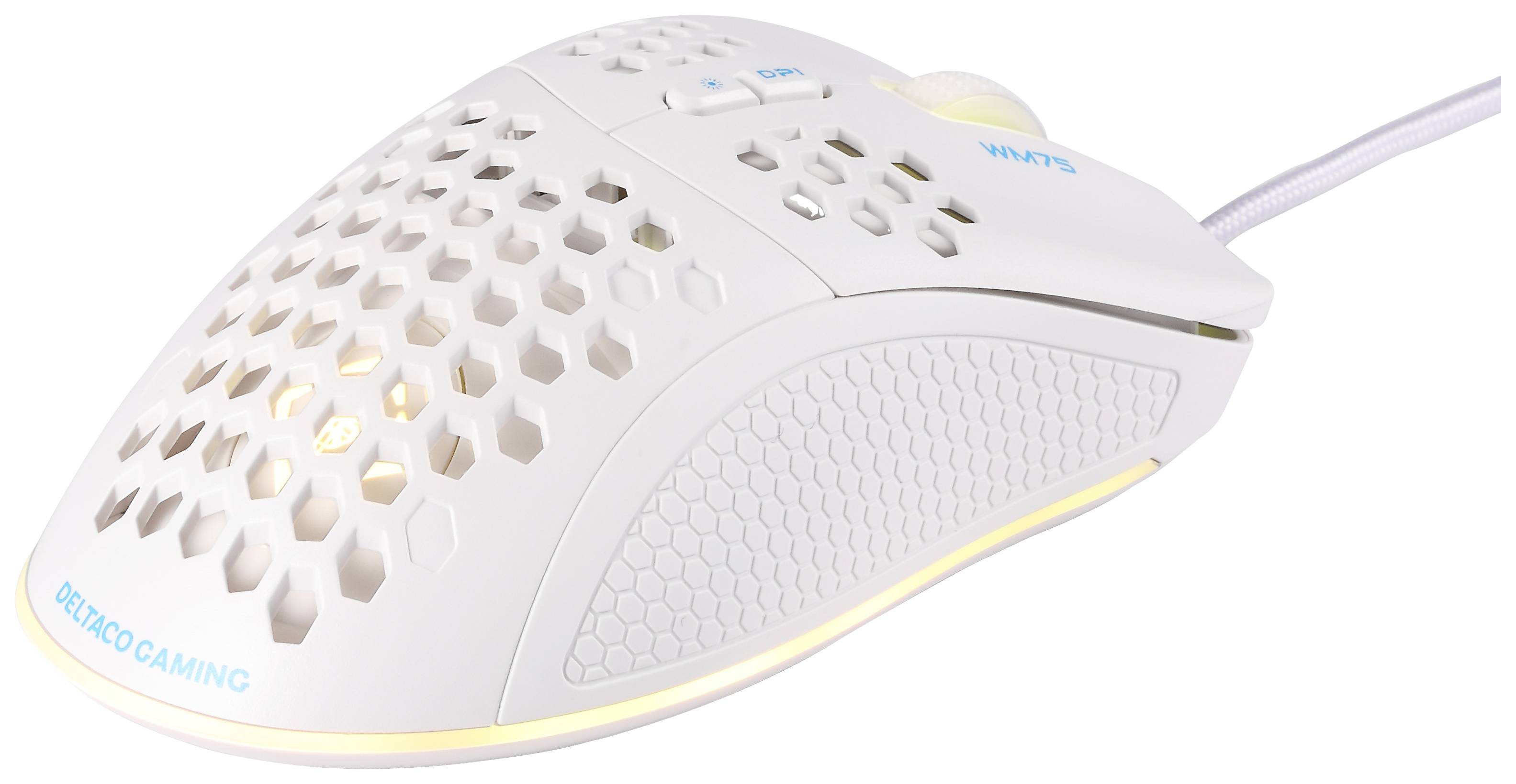 Deltaco WM75 Gaming-Maus USB Optisch Weiß - Maus - Maus - Optisch6.400 dpi - 7-2