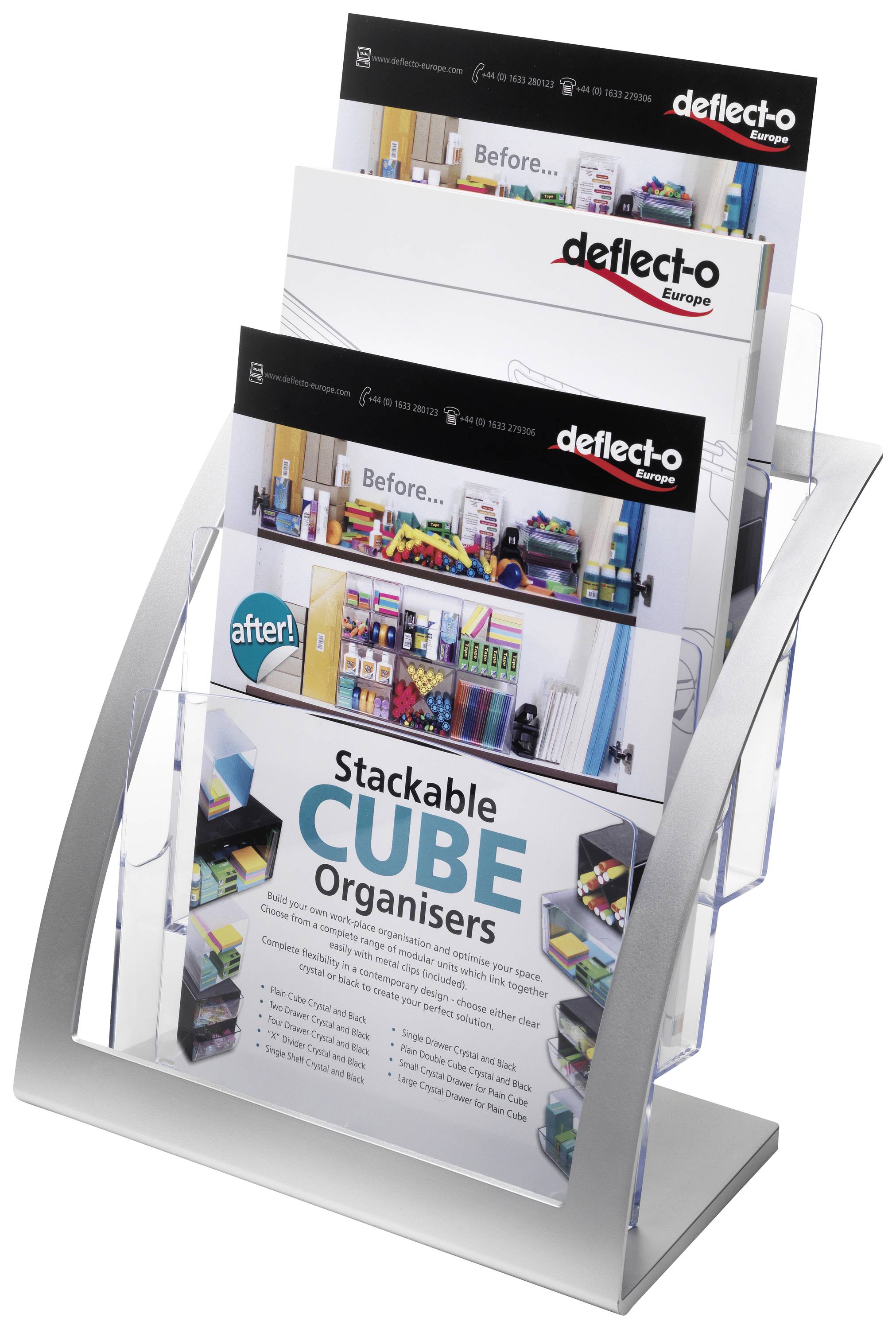 Deflecto Prospekthalter Contemporary 693745 silber-0