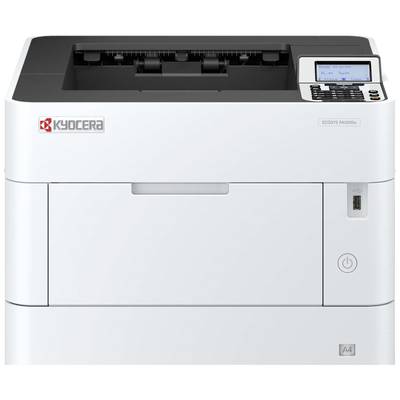 Ein weißer Kyocera-Drucker, Modell ECOSYS P2235DN, mit Bedienelementen und Display oben rechts. Ideal für Büroanwendungen.