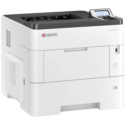 Ein weißer Kyocera-Drucker, Modell ECOSYS P4040dn, mit digitalem Display und Papierfach unten, geeignet für A4-Drucke.