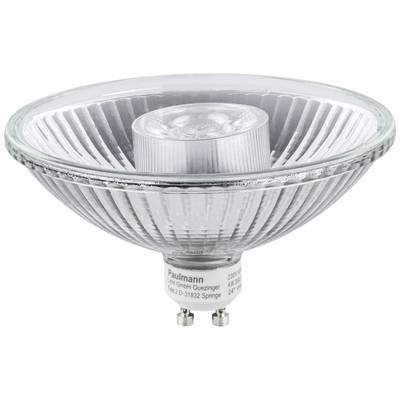 Halogen-Reflektorlampe mit GU10-Sockel, transparentes Glas, strukturierte Oberfläche, geeignet für Strahlerleuchten.