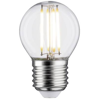 Eine klare Glühbirne mit sichtbaren Glühfäden und metallener Fassung, leuchtend, repräsentiert Energie und Innovation.