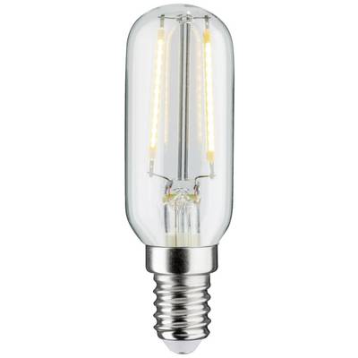 LED-Glühbirne mit sichtbaren Filamenten und einem E14-Sockel. Sie ist energiesparend und dient zur Beleuchtung in Wohnbereichen.