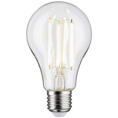 Glühbirne mit sichtbarem Filament und Schraubsockel, leuchtet hell.