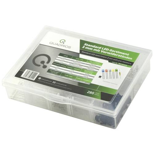 Quadrios LED-Sortiment Rot, Grün, Gelb, Blau, Kaltweiß, Warmweiß 3 mm 20 mA 3.0 V