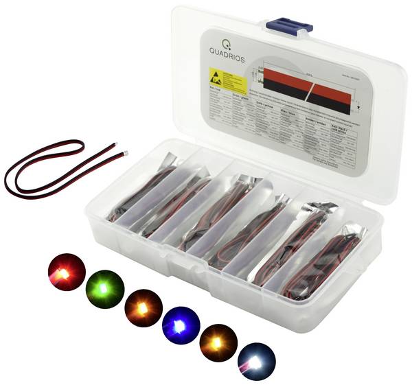 Quadrios LED-Sortiment Rot, Grün, Gelb, Blau, Weiß, Bernstein 120 ° 20 mA 3.0 V