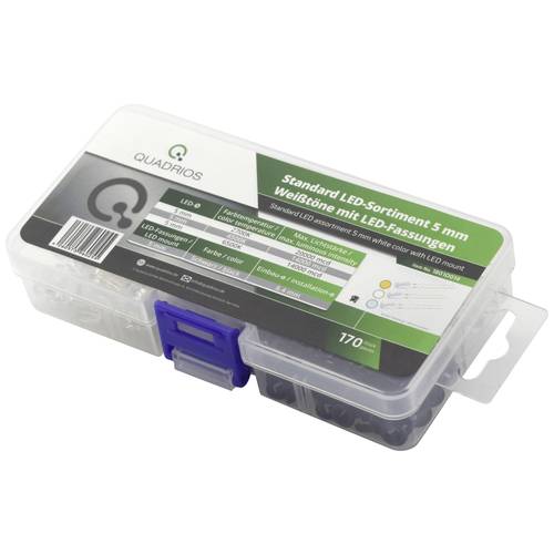 Quadrios LED-Sortiment Warmweiß, Kaltweiß 5 mm 20 mA 3.0 V