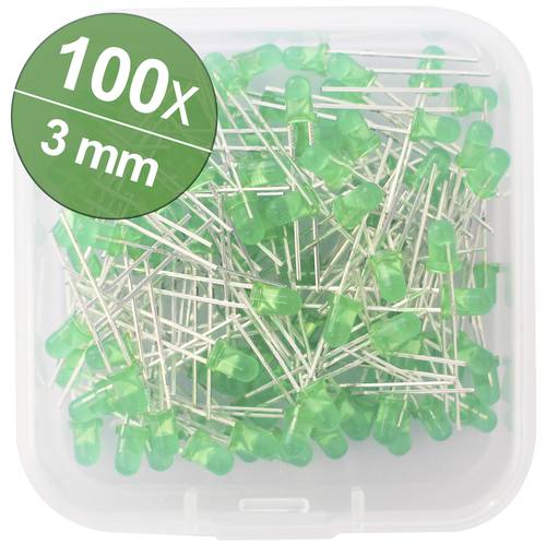 Quadrios LED-Sortiment Grün 3 mm 20 mA 2.0 V