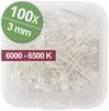 Quadrios LED-Sortiment Kaltweiß Rund 3 mm 8000 mcd 30 ° 20 mA 3.0 V Box
