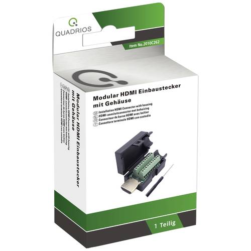 Quadrios 2010C262 HDMI-Steckverbinder Stecker, gerade Polzahl: 20 Schwarz 1 Set