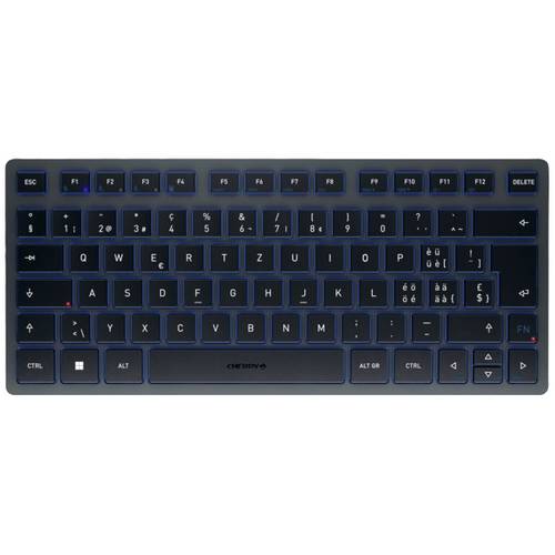 CHERRY KW 7100 MINI BT Bluetooth® Tastatur Schweiz, QWERTZ Blau Geräuscharme Tasten, Multipair-Funktion