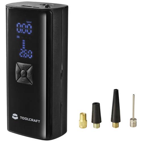 TOOLCRAFT TO-8698626 Kompressor TO-ACP-200 10 bar Automatische Abschaltung, Digitales Display, Blinklicht, mit Powerbank...