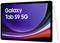 Das Bild zeigt ein Tablet mit der Aufschrift 'Galaxy Tab S9 5G'. Es hat ein farbiges, abstraktes Hintergrunddesign auf dem Bildschirm.