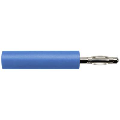 Ein blauer Zylinder mit metallischem Ende, das wie ein Anschluss aussieht.